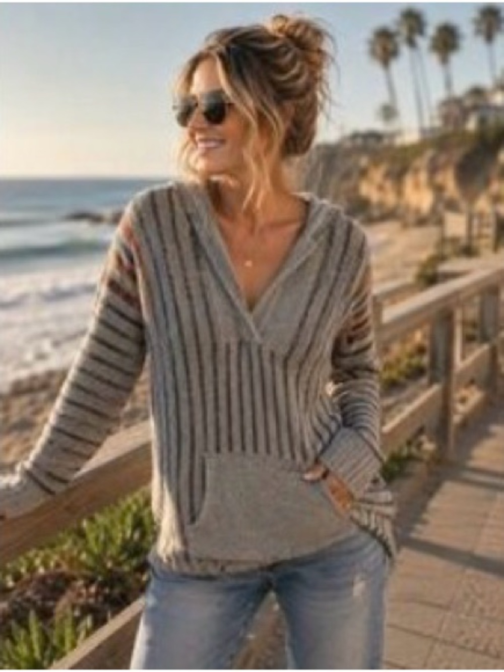 Roxy, Gray (With Other Colors) Hooded, Sweater